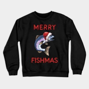 Merry Fishmas Funny Ugly Fishing Gift Crewneck Sweatshirt